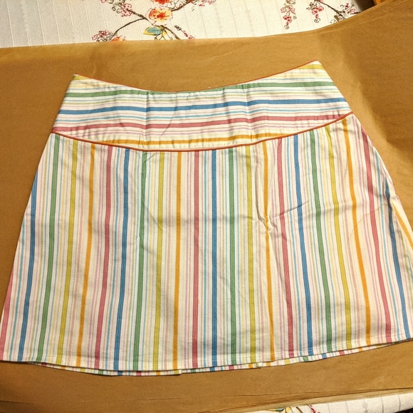 Vintage Striped Flap Mini Skirt /Skort 10 - Picture 5 of 5